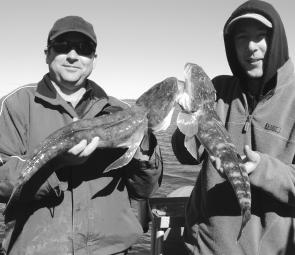 Toby and Peter with two nice flathead.